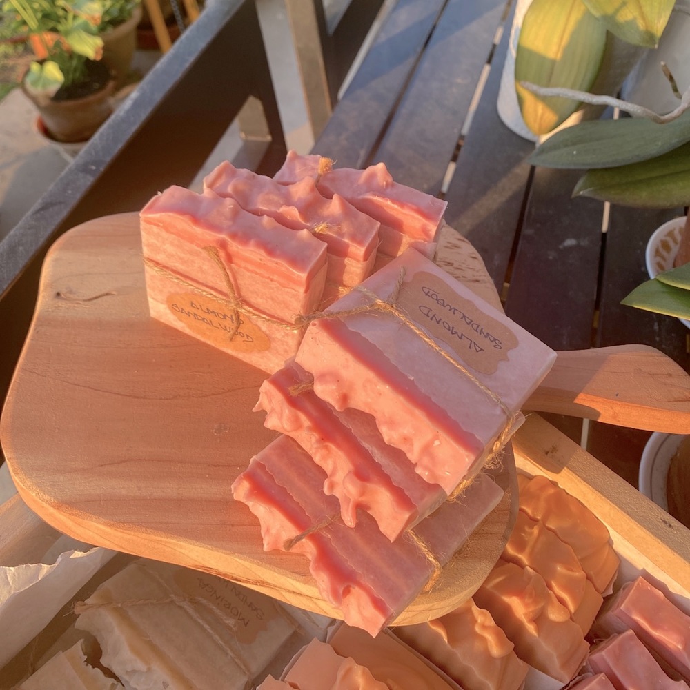 Handmade soap, vegan soap, natural soap. Almond Oil and Sandalwood.
